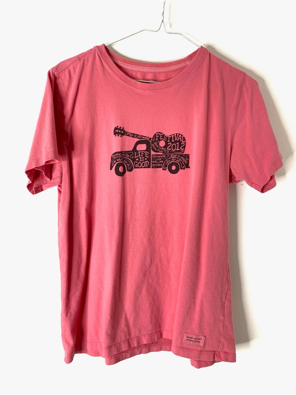 Life Is Good 2012 Festival Tour Pink Graphic Shirt Dave Matthews Tim Reynolds